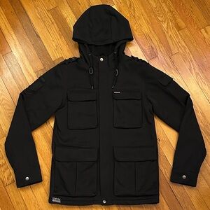 Empyre Technical Outerwear Bonded Fleece Men’s Black Military Field Jacket